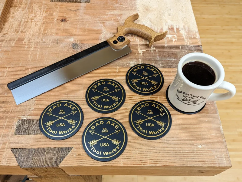 Bad Axe Leather Coaster