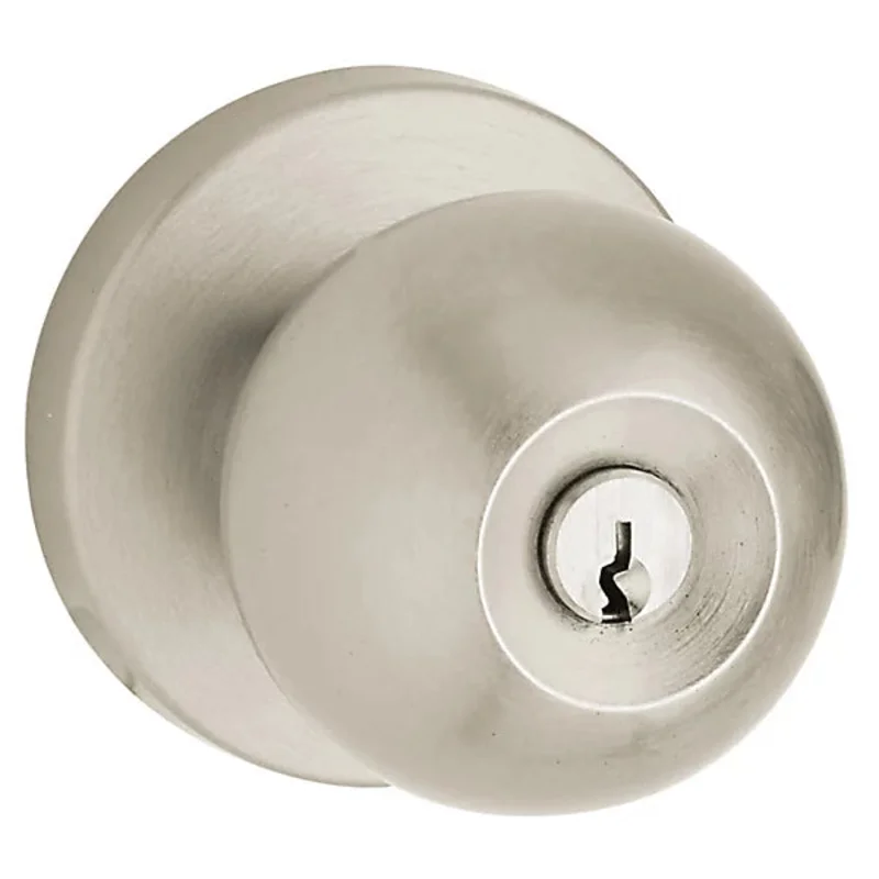 Baldwin - Estate Collection - Keyed Knobs & Levers - 5215 Modern Keyed Door Knob w/ Contemporary Rose (Pre-Configured)