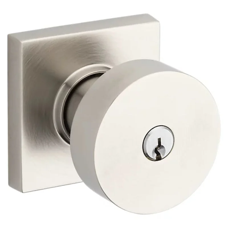 Baldwin - Estate Collection - Keyed Knobs & Levers - 5250 Minneapolis Keyed Door Knob w/ Square Rose (Pre-Configured)