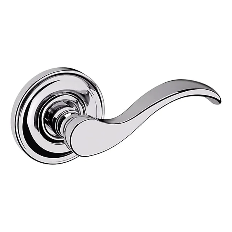 Baldwin - Estate Collection - Knobs & Levers - 5455V Wave Door Lever w/ 5048 Rose (Pre-Configured)