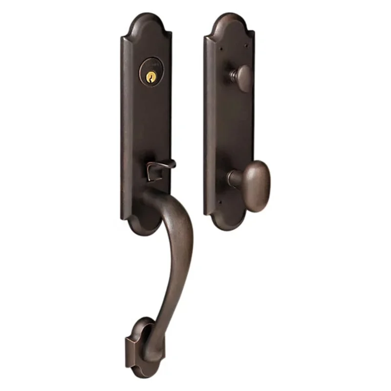 Baldwin - Estate Collection - Tubular Entry Handlesets - Boulder 3/4 Escutcheon Emergency Egress Handleset w/ 5024 Oval Knob