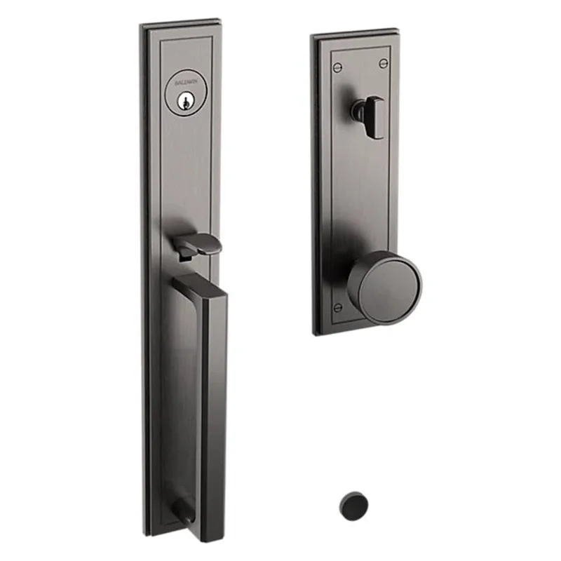 Baldwin - Estate Collection - Tubular Entry Handlesets - Hollywood Hills Full Escutcheon Emergency Egress Handleset w/ K008 Hollywood Hills Knob