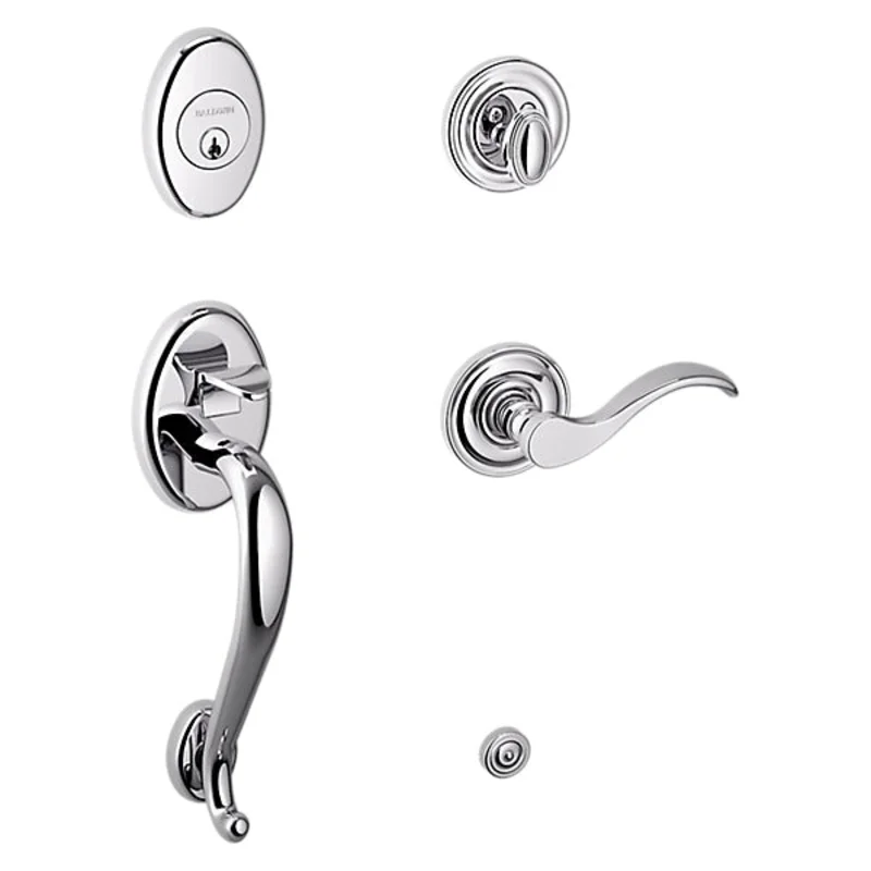 Baldwin - Estate Collection - Tubular Entry Handlesets - Logan Sectional Trim w/ 5455V Wave Lever