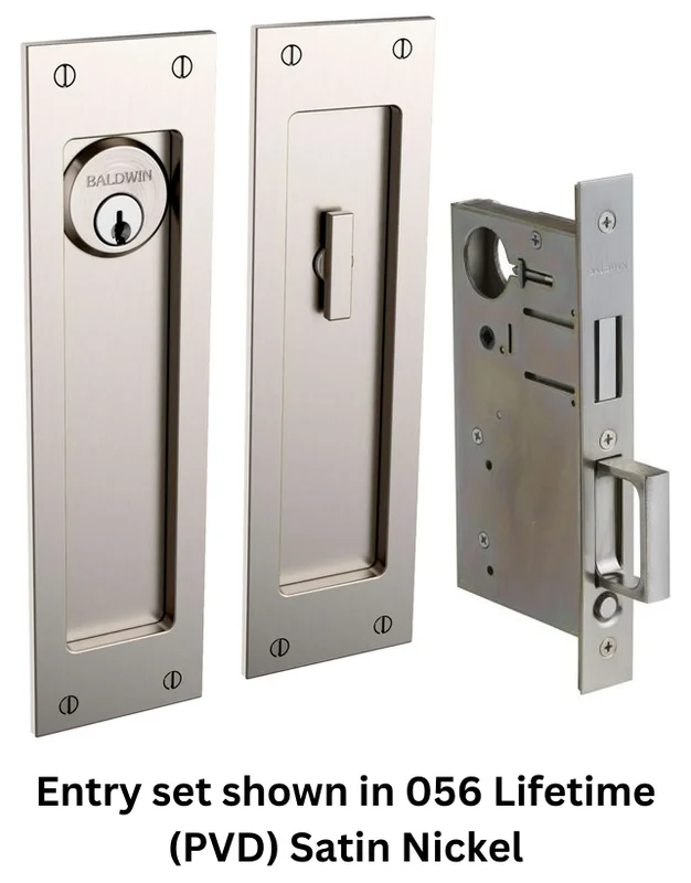 Baldwin - Pocket Door Locks - Santa Monica (Large) - Entry Pocket Door Set (Cylinder Not Included)