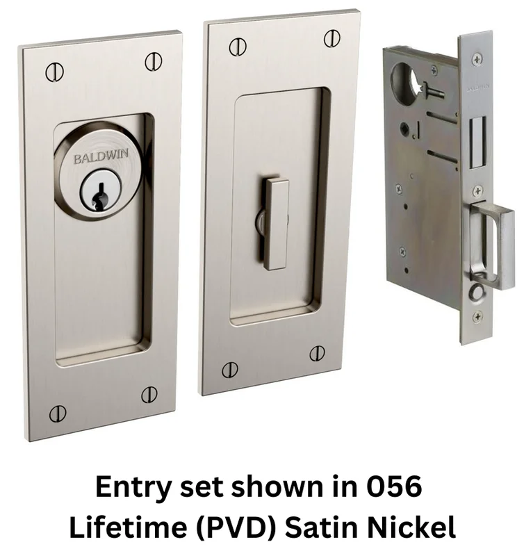Baldwin - Pocket Door Locks - Santa Monica (Small) - Entry Pocket Door Set (Cylinder Not Included)