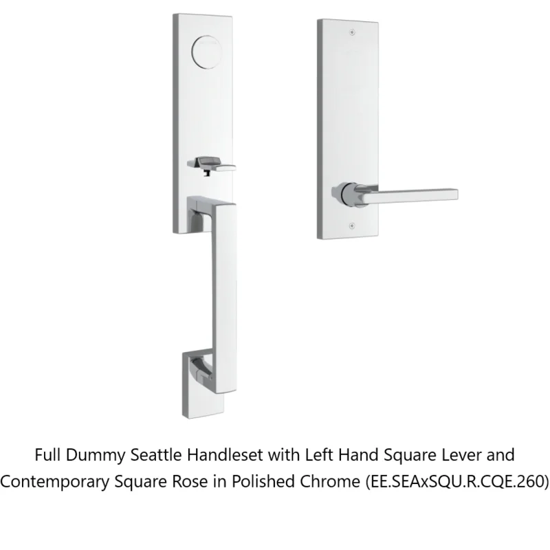 Baldwin - Reserve Collection - Egress Handlesets - Seattle 3/4 Escutcheon Tubular Entry Handleset with Interior Lever (Full Dummy)