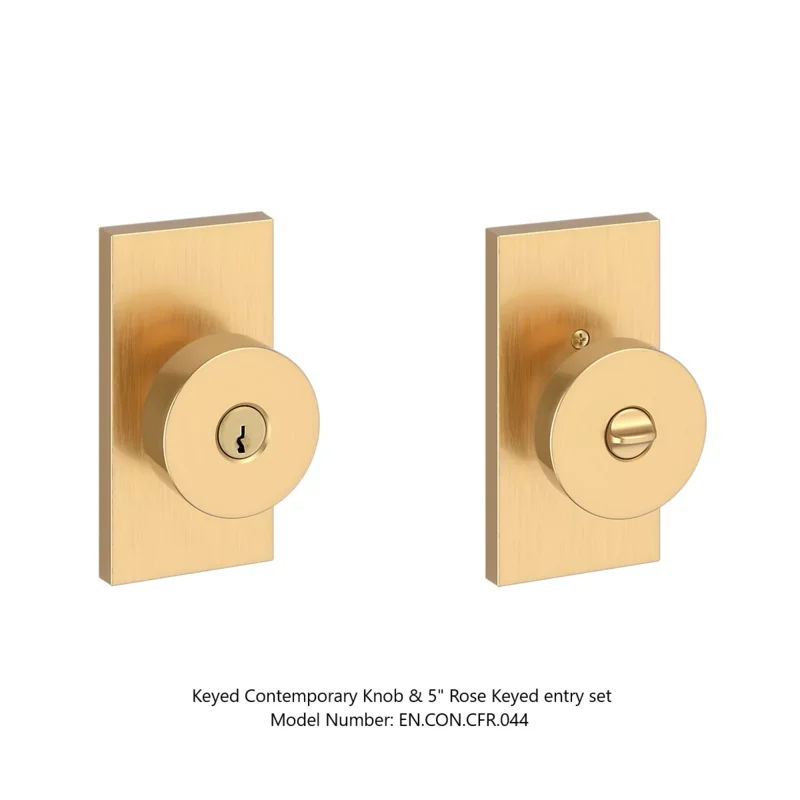 Baldwin - Reserve Collection - Keyed Knobs - Contemporary Door Knob (Entry)