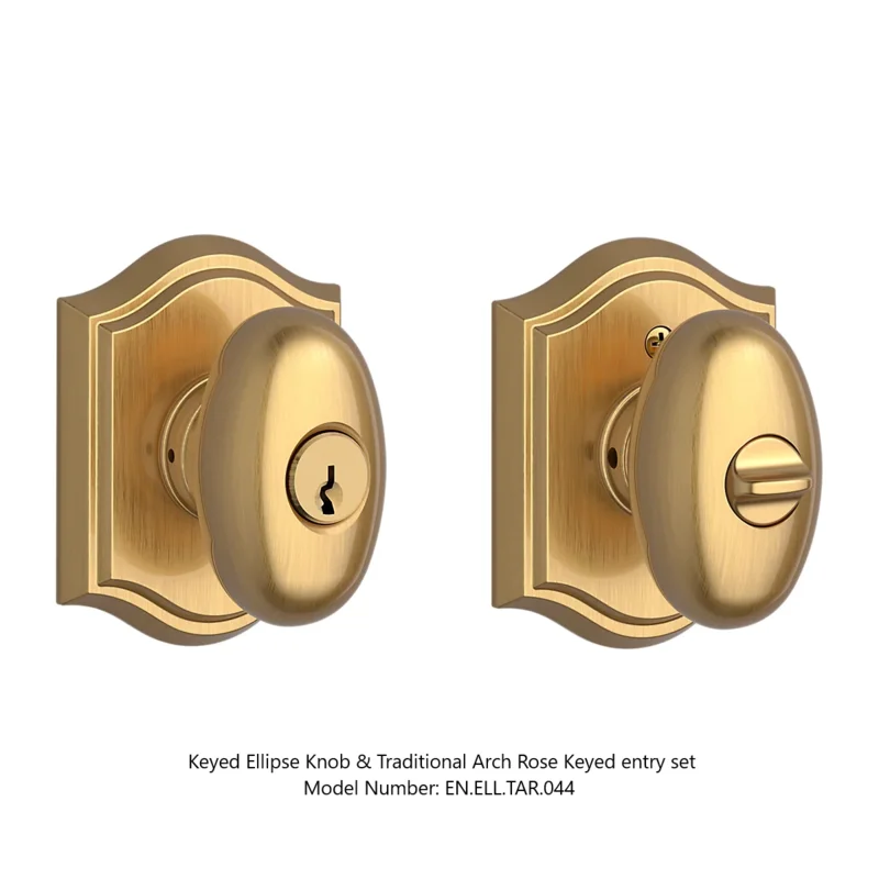 Baldwin - Reserve Collection - Keyed Knobs - Ellipse Door Knob (Entry)