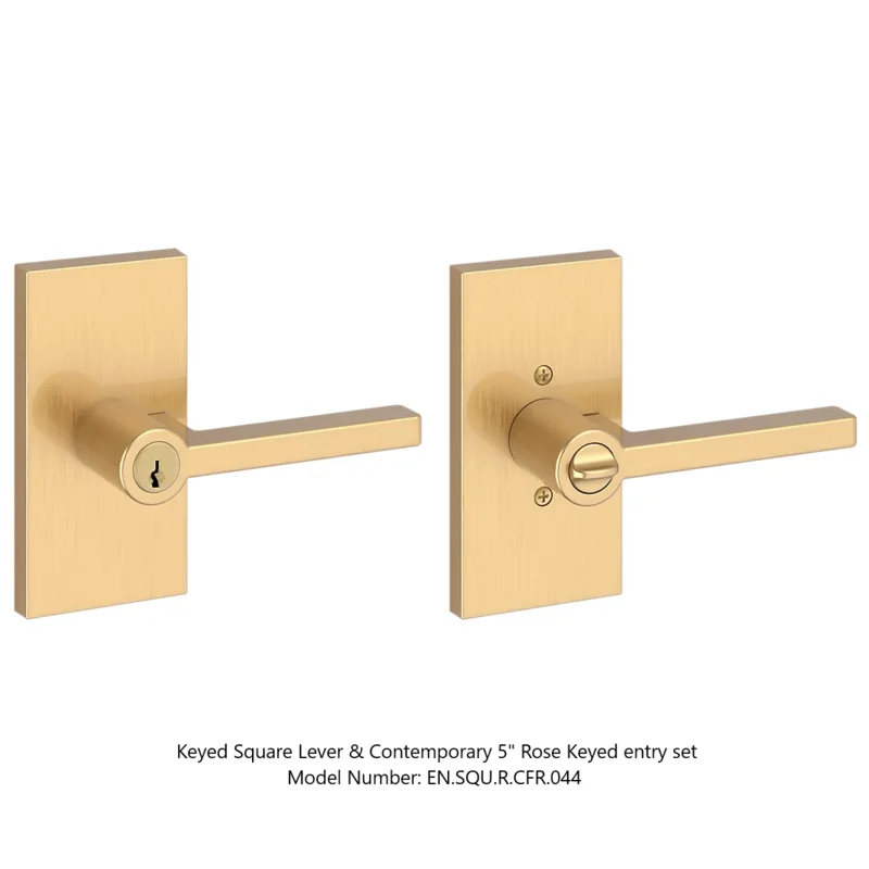 Baldwin - Reserve Collection - Keyed Levers - Square Door Lever (Entry)
