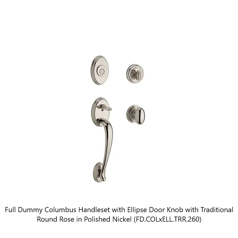Baldwin - Reserve Collection - Sectional Handlesets - Columbus Tubular Entry Handleset with Interior Knob (Full Dummy)