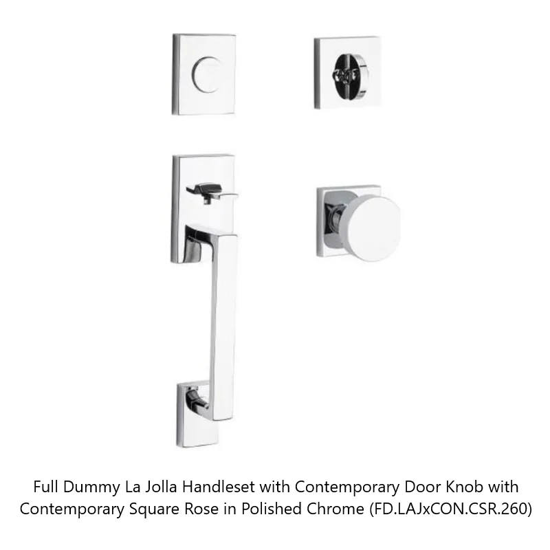 Baldwin - Reserve Collection - Sectional Handlesets - La Jolla Tubular Entry Handleset with Interior Knob (Full Dummy)