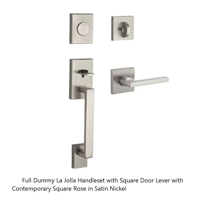 Baldwin - Reserve Collection - Sectional Handlesets - La Jolla Tubular Entry Handleset with Interior Lever (Full Dummy)