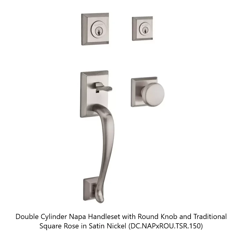Baldwin - Reserve Collection - Sectional Handlesets - Napa Tubular Entry Handleset with Interior Knob (Double Cylinder)
