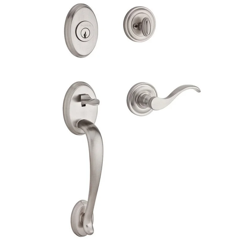 Baldwin - Reserve Collection - Tubular Entry Handlesets - Columbus Sectional Handleset w/ Curve Lever & Rose