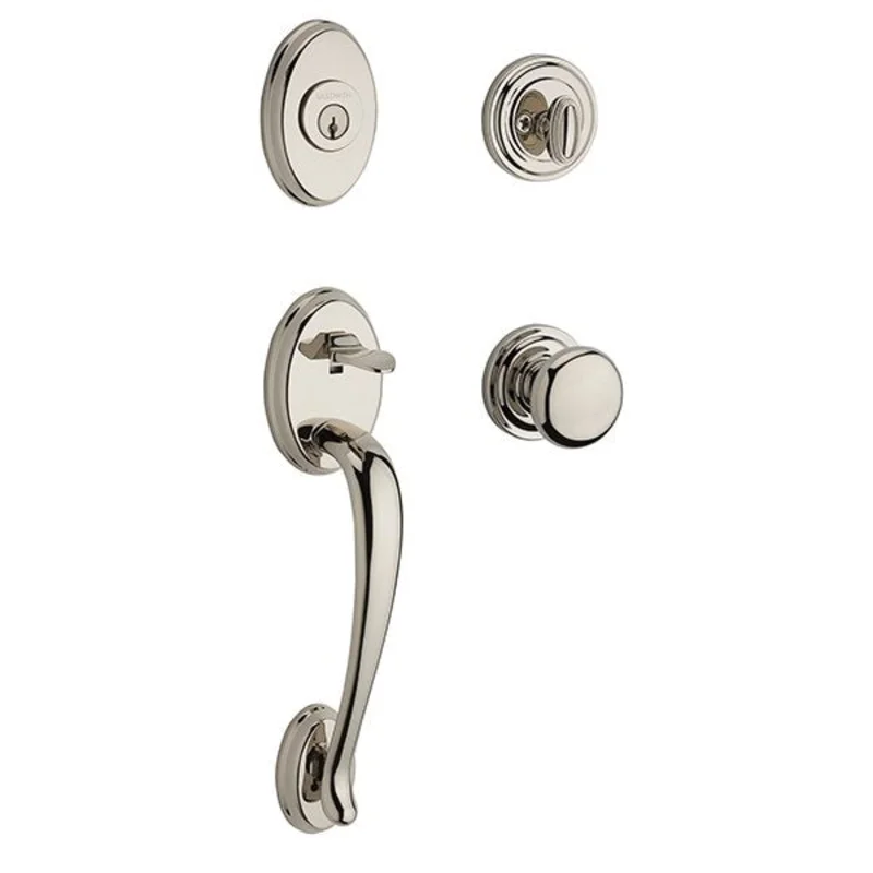 Baldwin - Reserve Collection - Tubular Entry Handlesets - Columbus Sectional Handleset w/ Traditional Knob & Rose