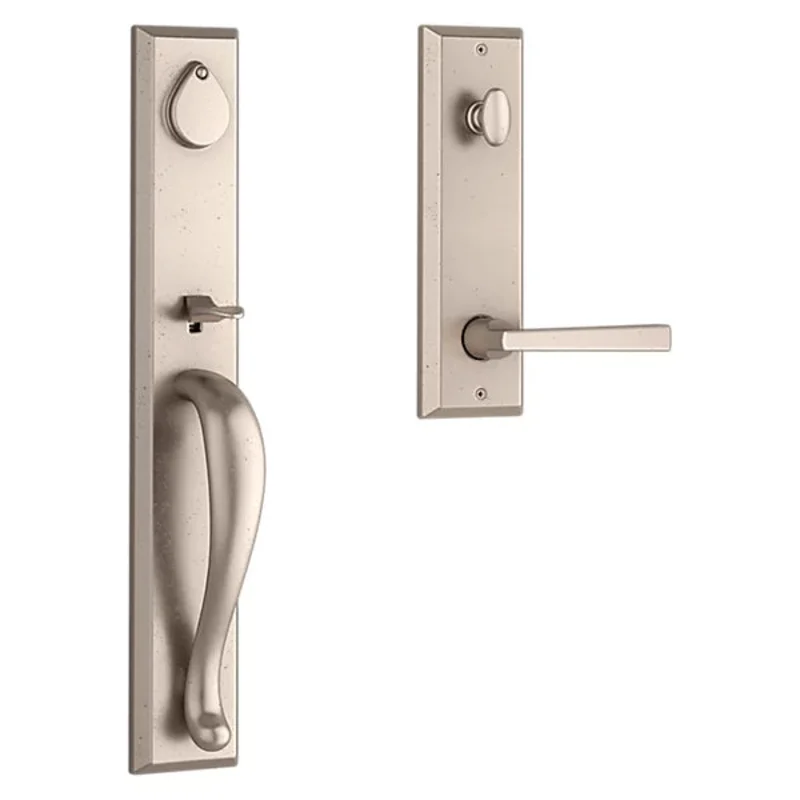 Baldwin - Reserve Collection - Tubular Entry Handlesets - Longview Full Escutcheon Emergency Egress Handleset w/ Taper Lever & Square Bevel Rose