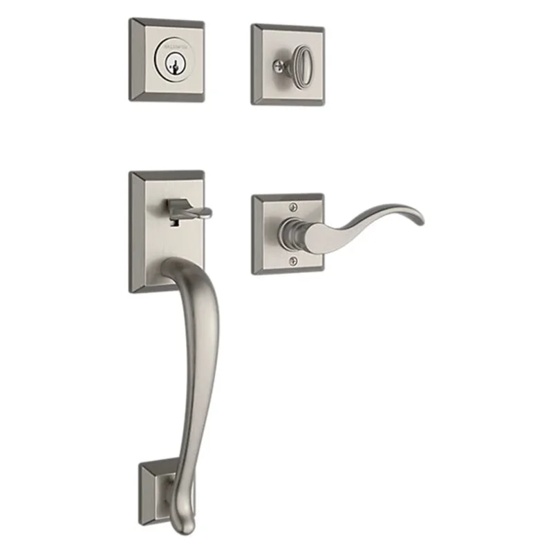 Baldwin - Reserve Collection - Tubular Entry Handlesets - Nappa Sectional Handleset w/ Curve Lever & Rose