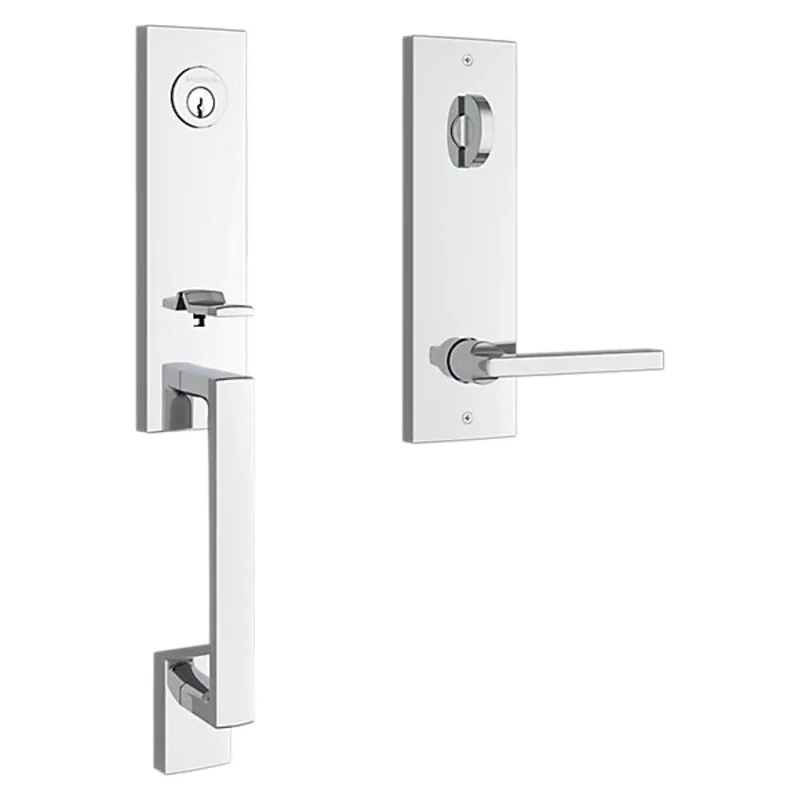Baldwin - Reserve Collection - Tubular Entry Handlesets - Seattle 3/4 Escutcheon Emergency Egress Handleset w/ Square Lever & Contemporary Square Rose