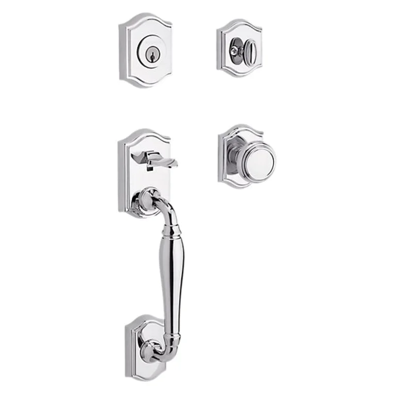 Baldwin - Reserve Collection - Tubular Entry Handlesets - Westcliff Sectional Handleset w/ Traditional Knob & Rose