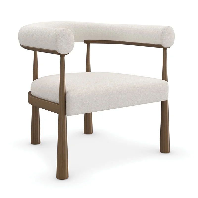 Bali Accent Chair, Oatmeal Melange Boucle
