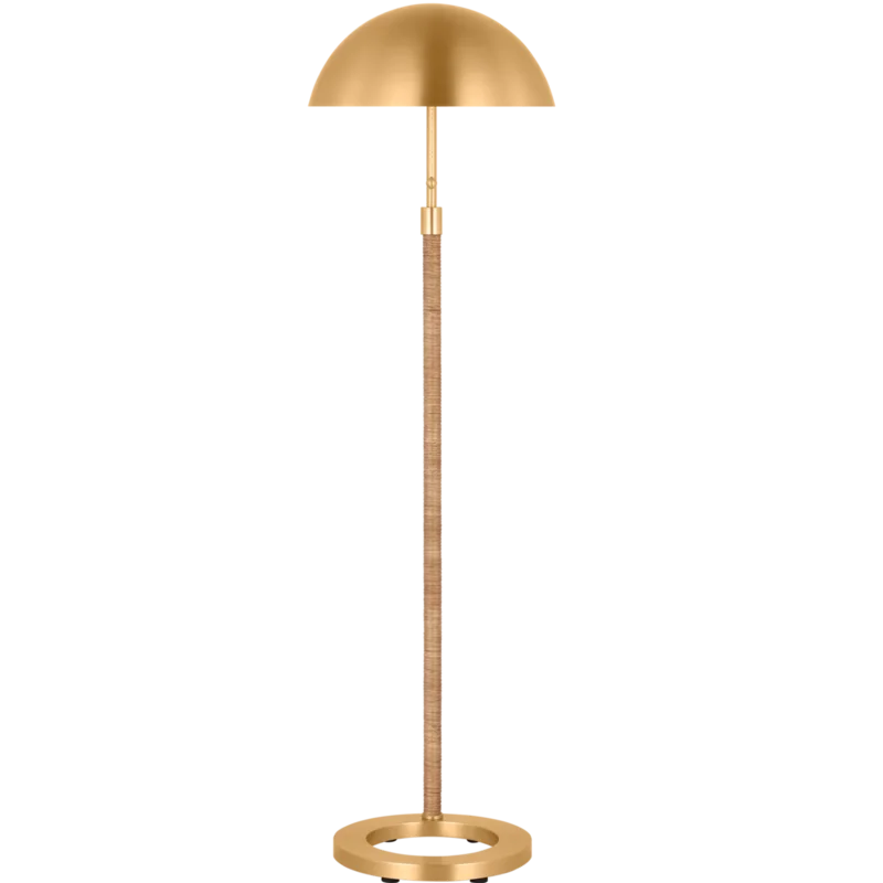 Balleroy Medium Floor Lamp, Burnished Brass