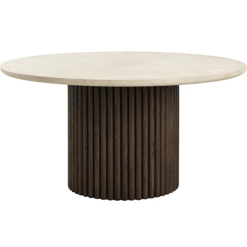 Banyan Dining Table, Mocha Brown/Marble, 59" Round