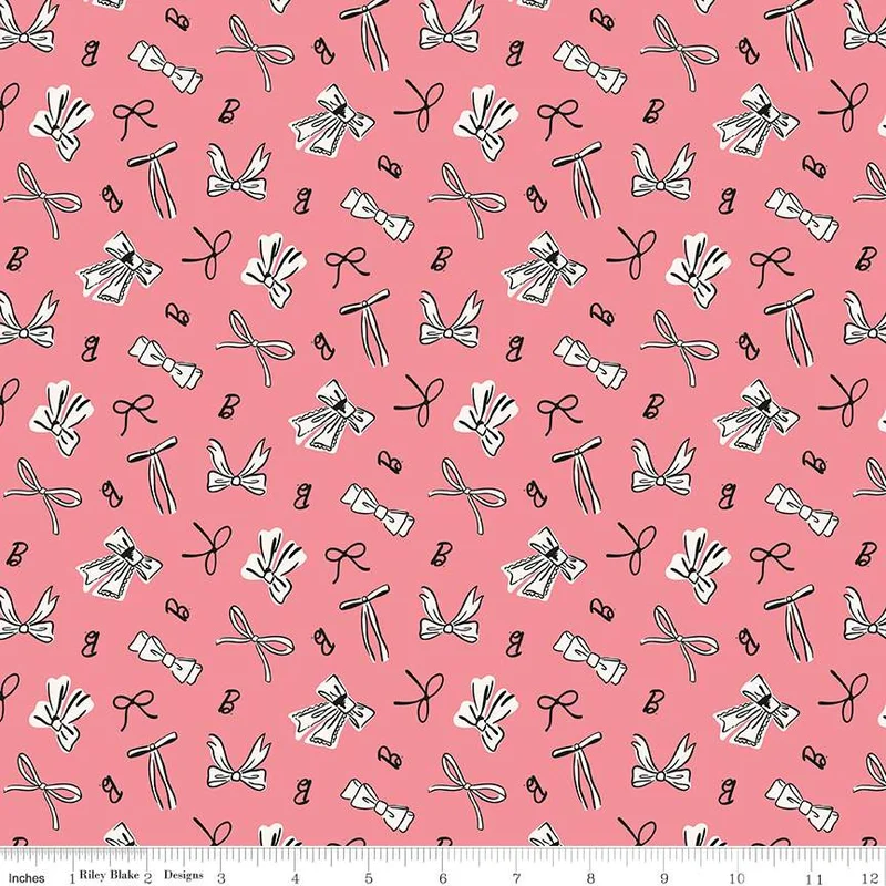 BARBIE VINTAGE: Bows-Pink (1/4 Yard)