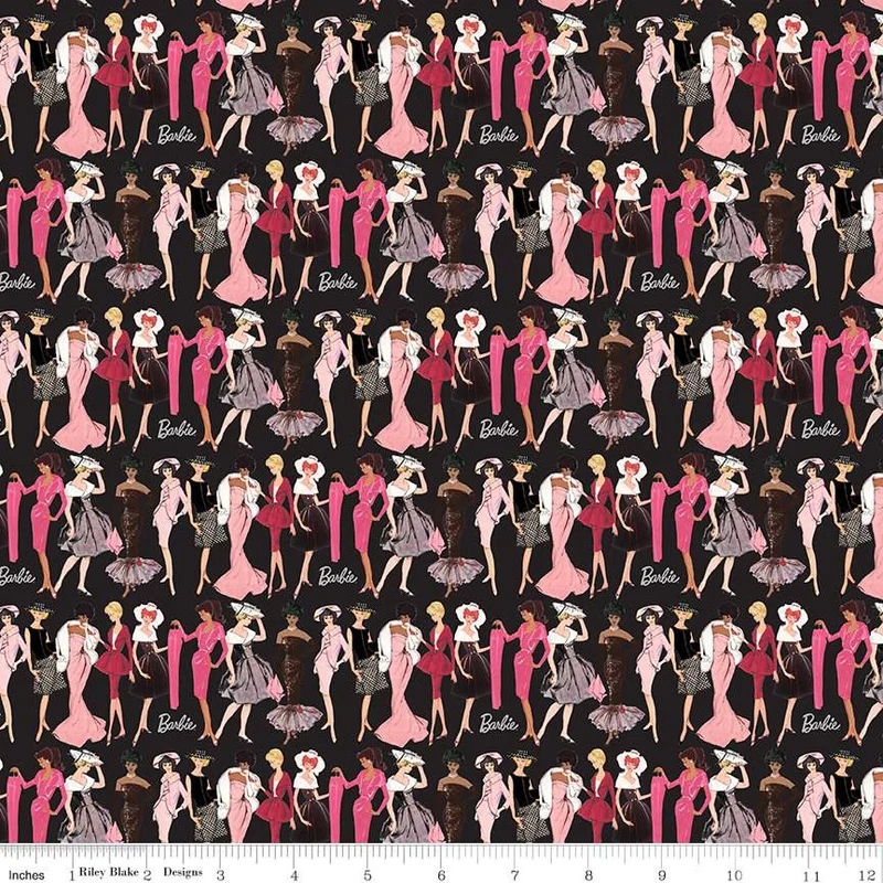 BARBIE VINTAGE: Fashion-Black (1/4 Yard)