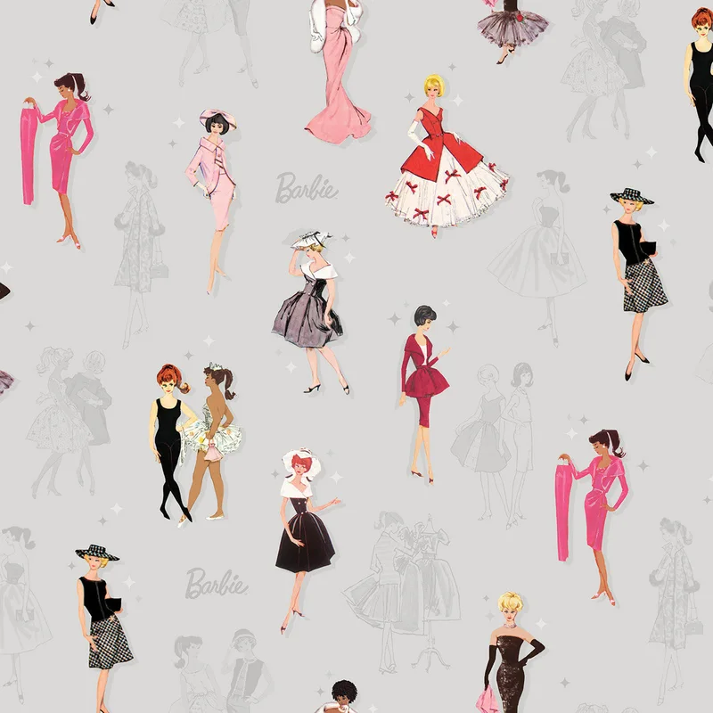 BARBIE VINTAGE: Main-Grey (1/4 Yard)