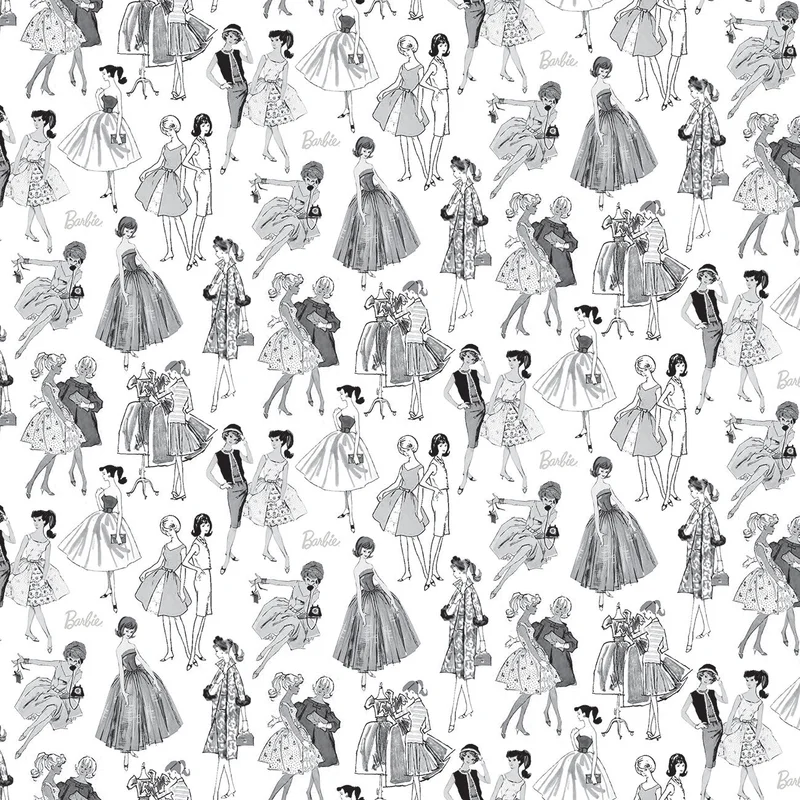 BARBIE VINTAGE: Tonal-White (1/4 Yard)