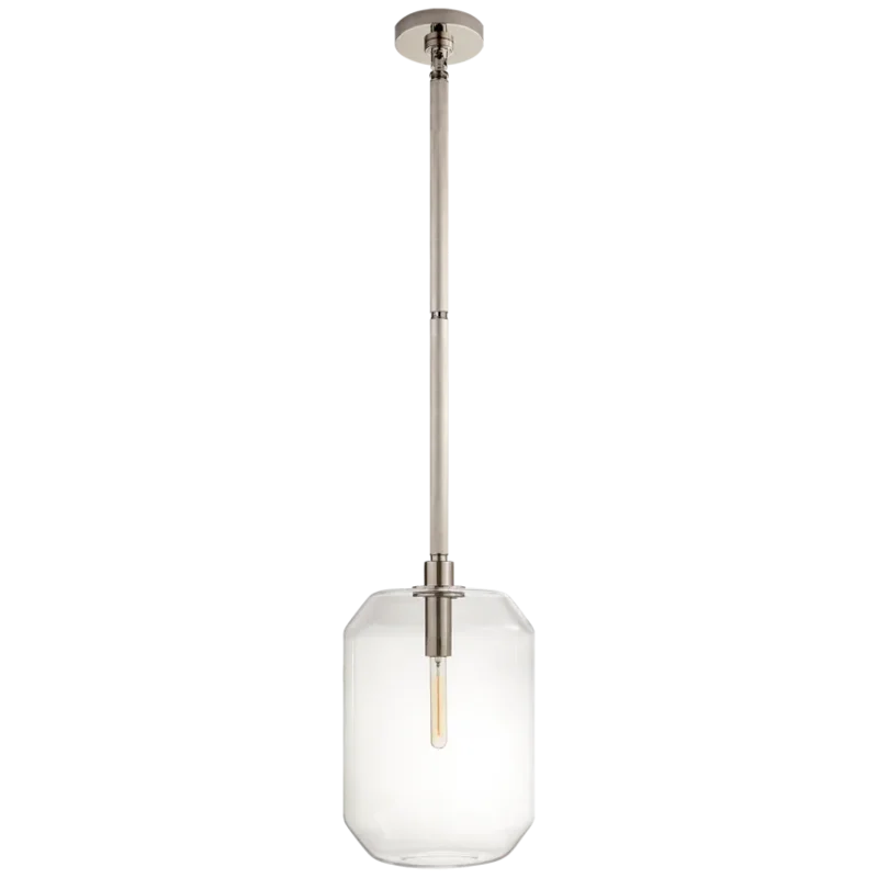 Barrett Medium Knurled Pendant, Polished Nickel
