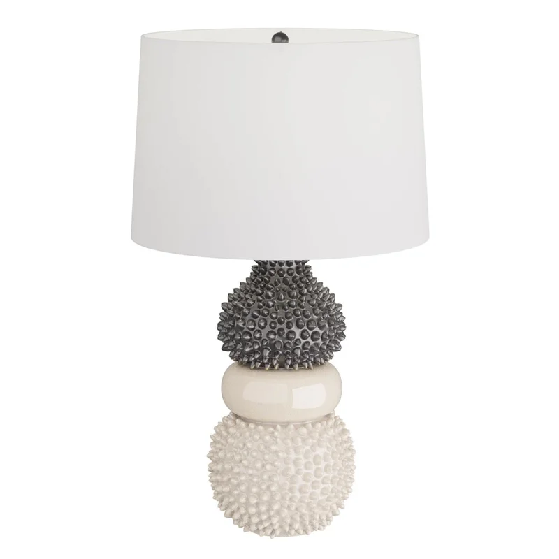 Basilio Lamp, Ivory Crackle, Ceramic