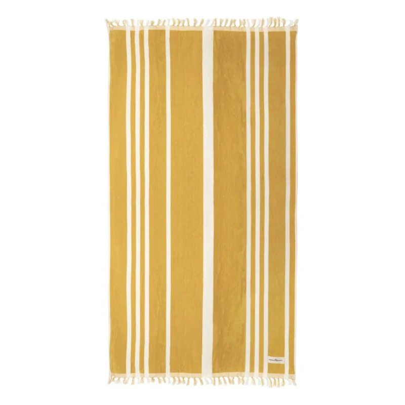 Beach Towel, Vintage Yellow Stripe