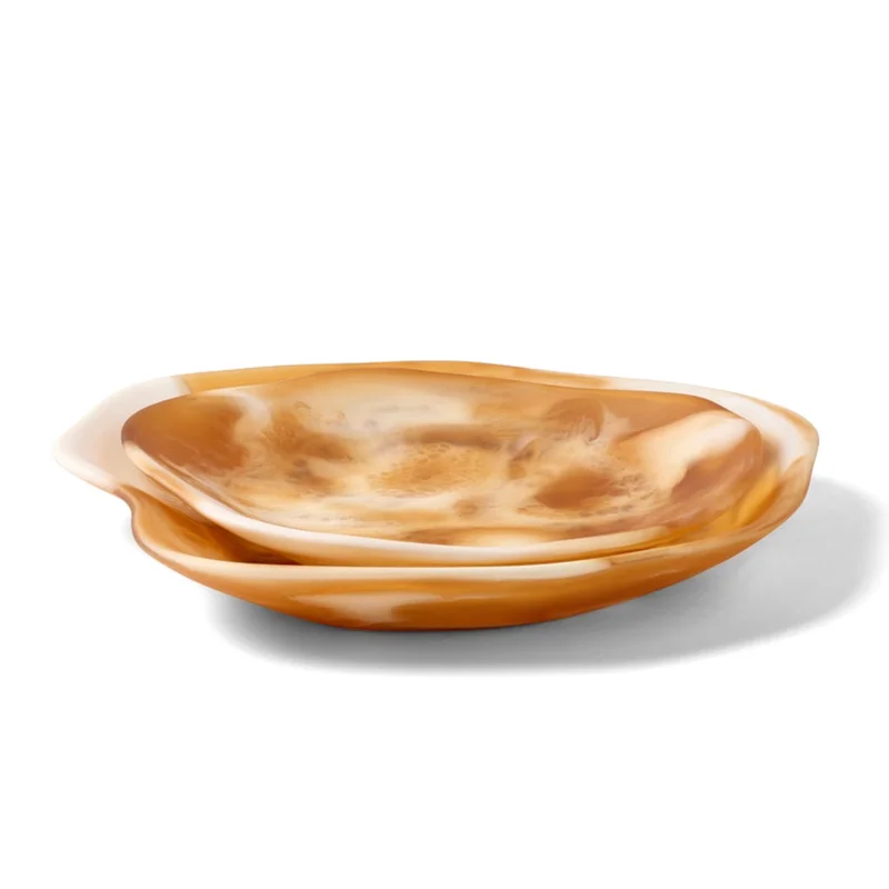 Beatrix Serving Trays - Amber Swirled, 2 Sizes
