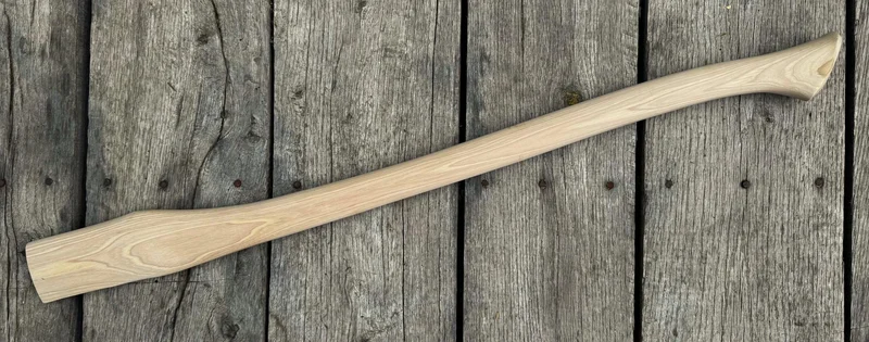 Beaver Tooth 32" Bent Single Bit Hickory Axe Handle Plain Hickroy