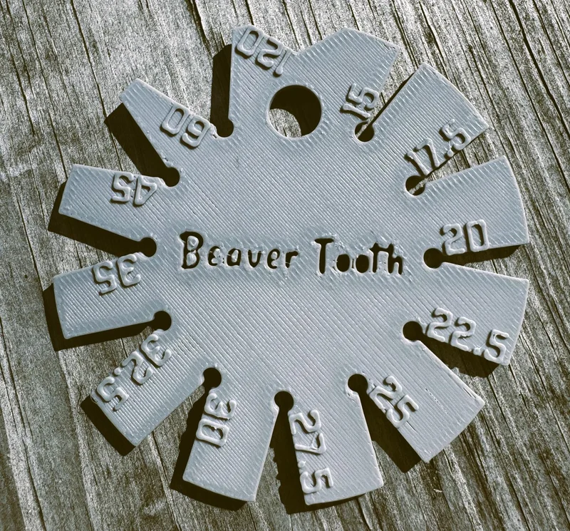 Beaver Tooth Angle / Bevel Gauge for Axe, Chisels, Etc. USA Made.