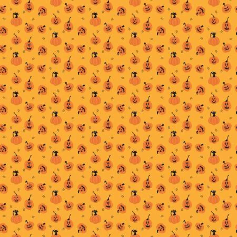 Beggar's Night: Pumpkins- Gold (1/4 Yard)