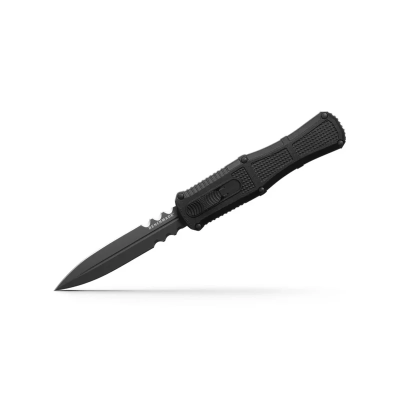 Benchmade 3370SGY - Claymore OTF Black Partially Serrated
