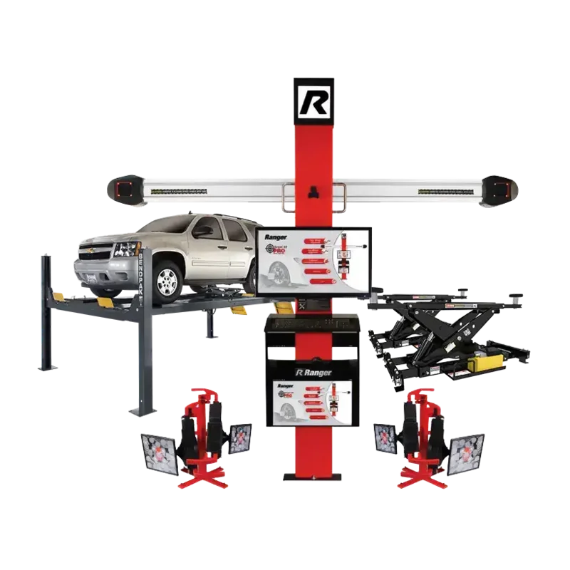 BendPak 5175894 HDS-14LSXE Alignment Package 14K lb 4-Post Lift with 3DPro Aligner & Rolling Jacks