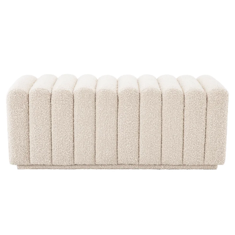 Bente Bench, Boucle Cream, 45.67"W x 18.50"D