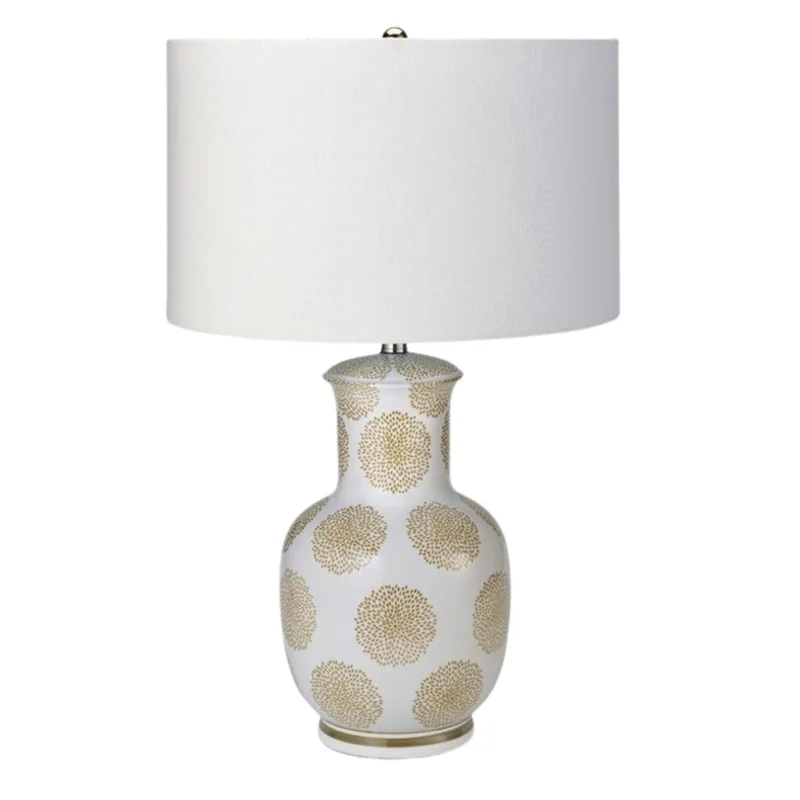 Bergman Table Lamp, Beige/White Ceramic, 27"H