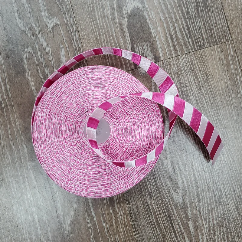Bicolor Webbing: 25mm- Sangria/Silver