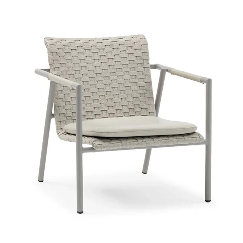 Billie Occasional Chair, Greige Aluminum / Oyster Strap