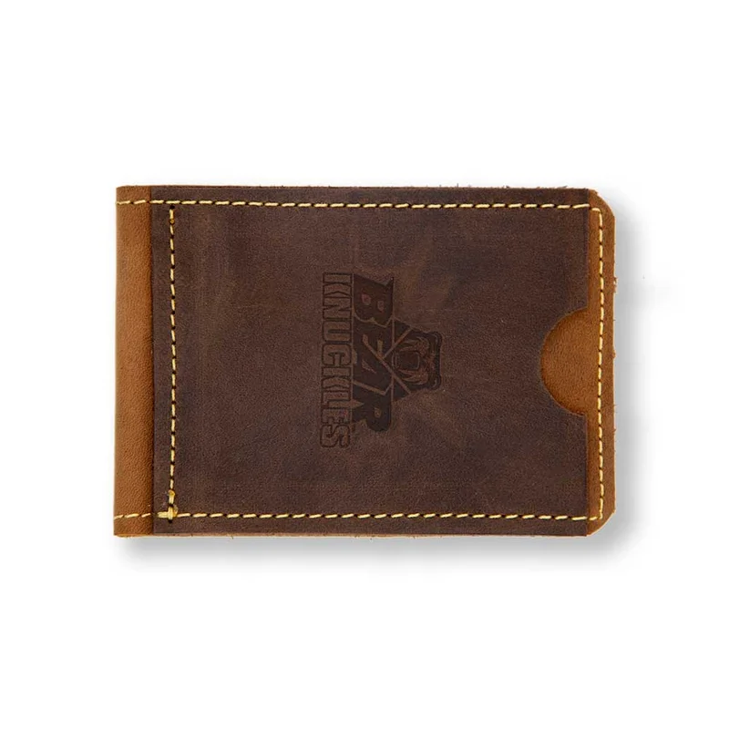 BK Cowhide Leather Wallet Navy / Aqua