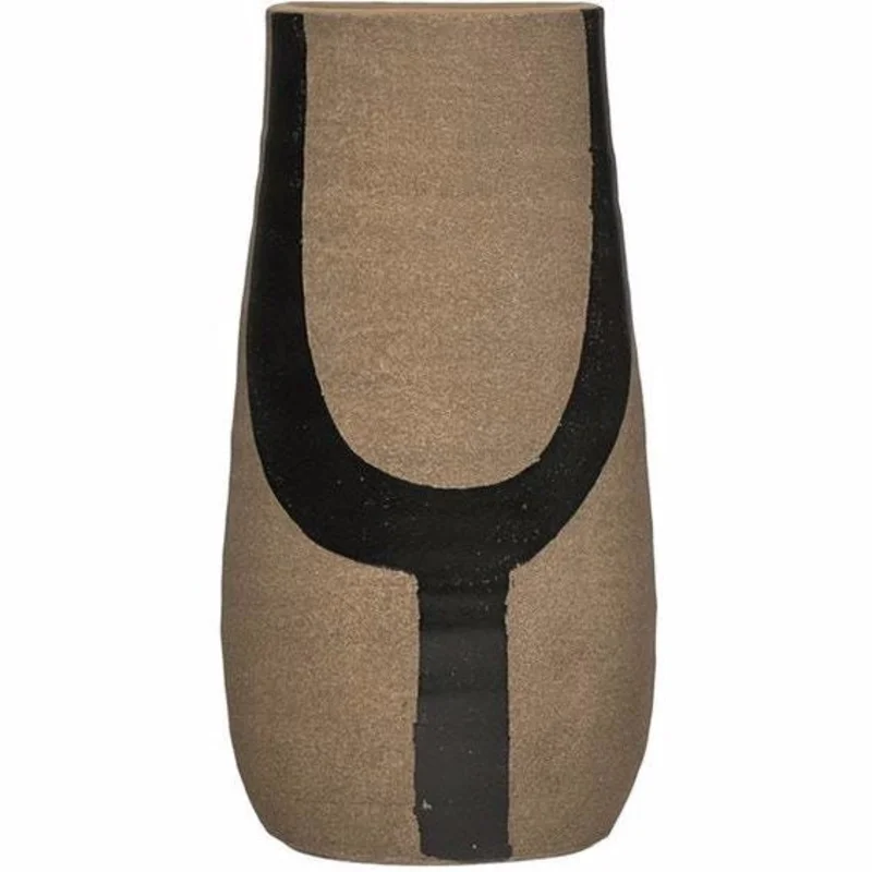 Black Hand-Painted Terra Cotta Vase