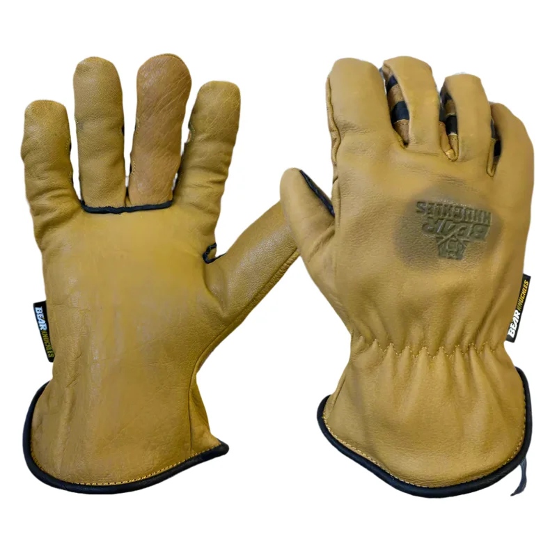 *BLEMISHED* Fleece-Lined Water Resistant Leather Driver Gloves - D373-BLEMISH