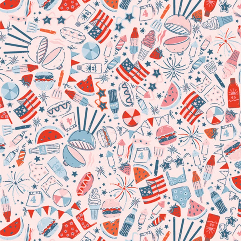 BLOOMIN' AMERICANA: Fourth of July (1/4 Yard)
