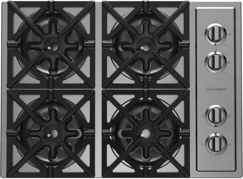BlueStar - 30 inch wide Gas Cooktop in Stainless - RBCT304BSSV2LPLT Stainless
