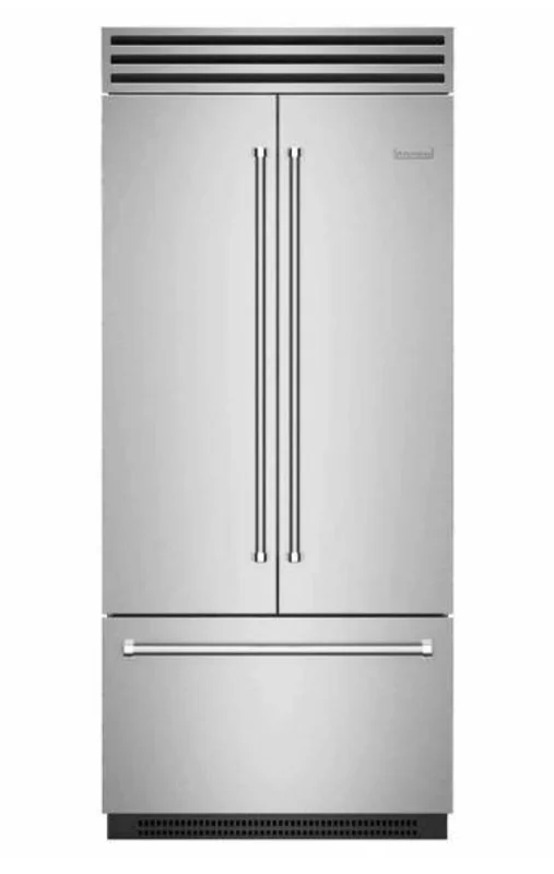 BlueStar - 35.75 Inch 22.2 cu. ft Built In / Integrated French Door Refrigerator in Stainless - BBBF361 Stainless