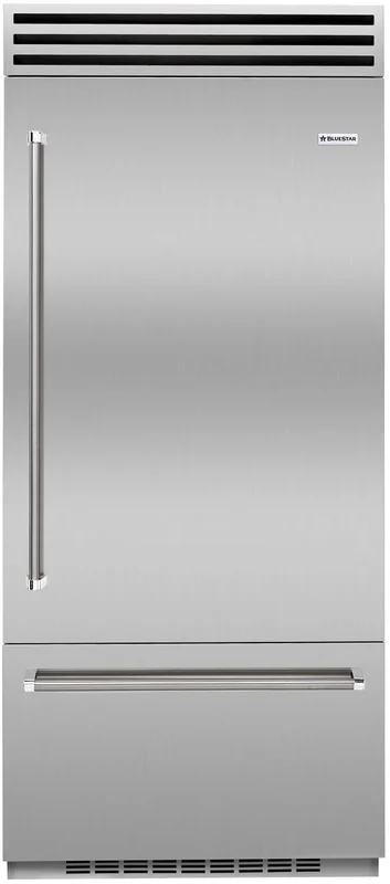 BlueStar - 35.75 Inch 22.4 cu. ft Built In / Integrated Bottom Mount Refrigerator in Stainless - BBB36R2PLT Stainless